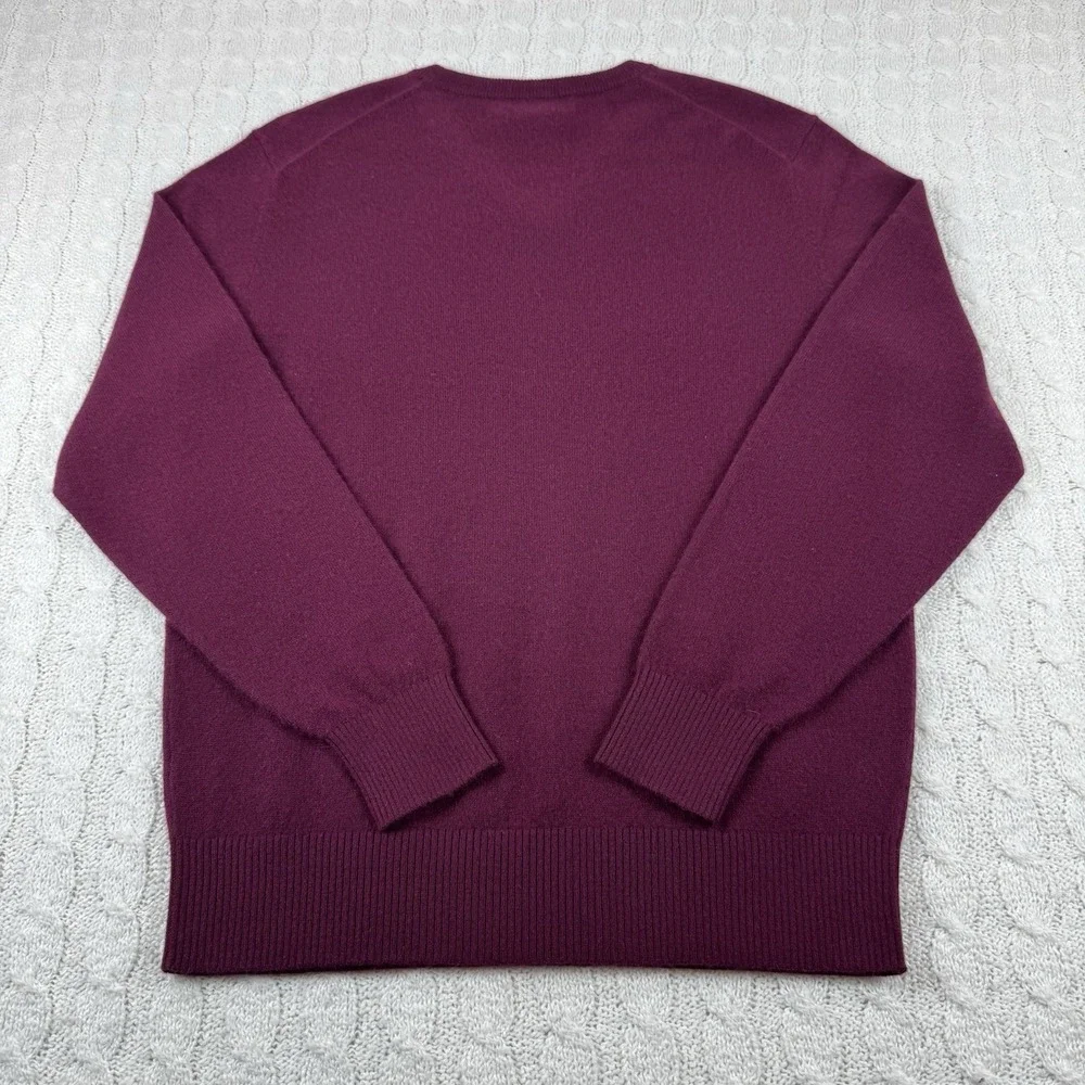 daniel cremieux Luxsury Cashmere V Neck Sweater Men's Large Burgundy Pullover